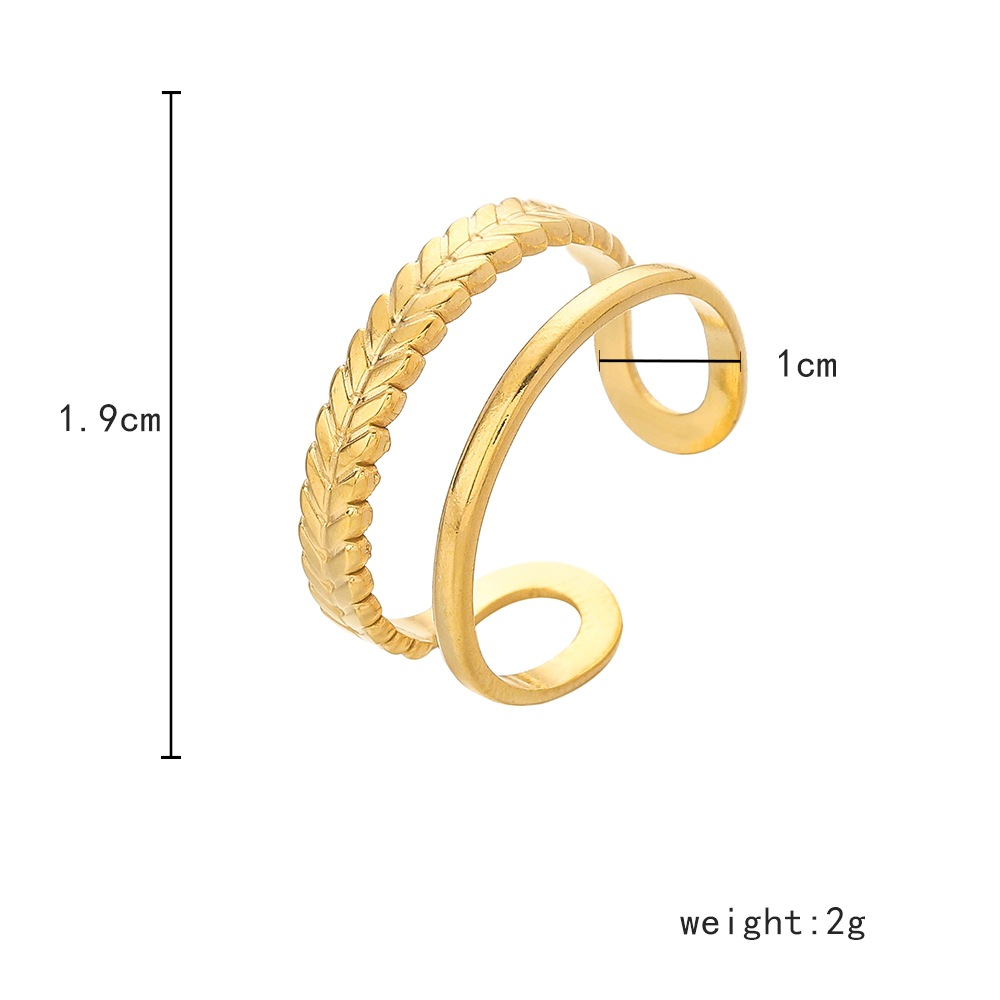 6g Weight Open Ring Classification Adjustable Ring Size 1 Piece Quantity Daily Occasion Stainless Steel Material Star, Heart Shape Pattern Women'S Gender Plating Design Simple Style Style Simple Style Star Heart Shape Stainless Steel Plating Open Ring 1 Piece 61
