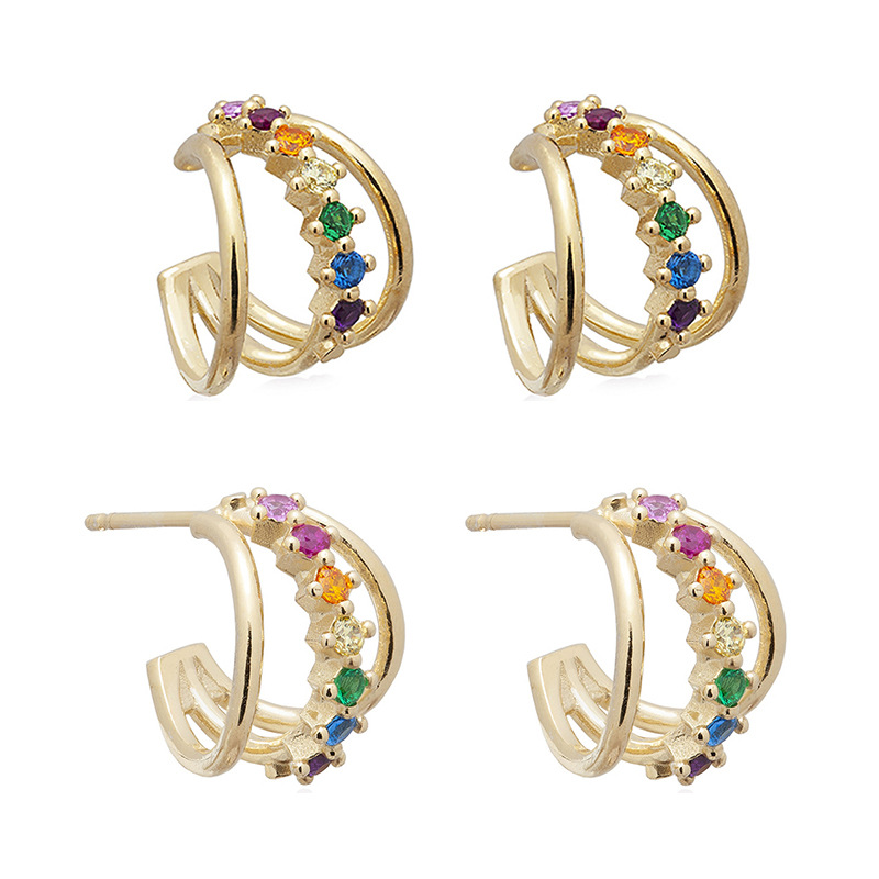 3g Weight Copper Ear Needle Material Zircon Inlay Material Ear Studs Classification 1 Pair Quantity Holiday, Daily Occasion Copper Material Solid Color Pattern Women's Gender Inlay Design Simple Style, Classic Style Style 1 Pair Simple Style Classic Style Solid Color Inlay Copper Zircon Ear Studs 无