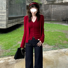 网红 2025时尚套装小众气质针织早秋打底女装显瘦森系秋冬洋气