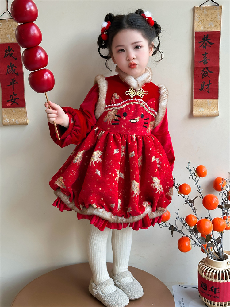 Winter children's warm dress