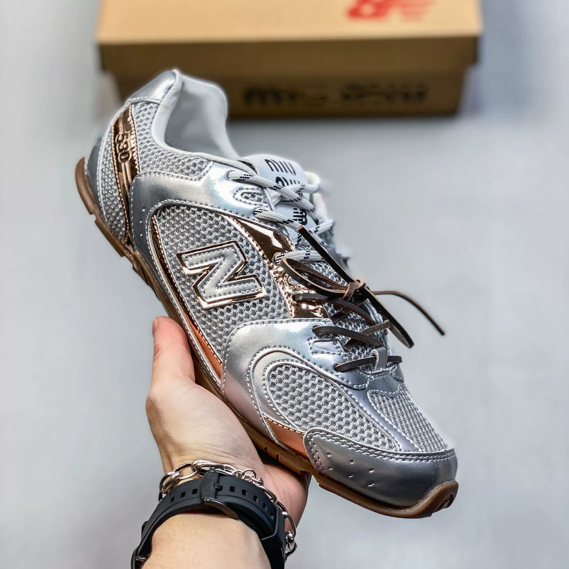 Женские кроссовки (Pure Origin NB530 Miu Deshu) дышащая сетка, ретро повседневные для бега