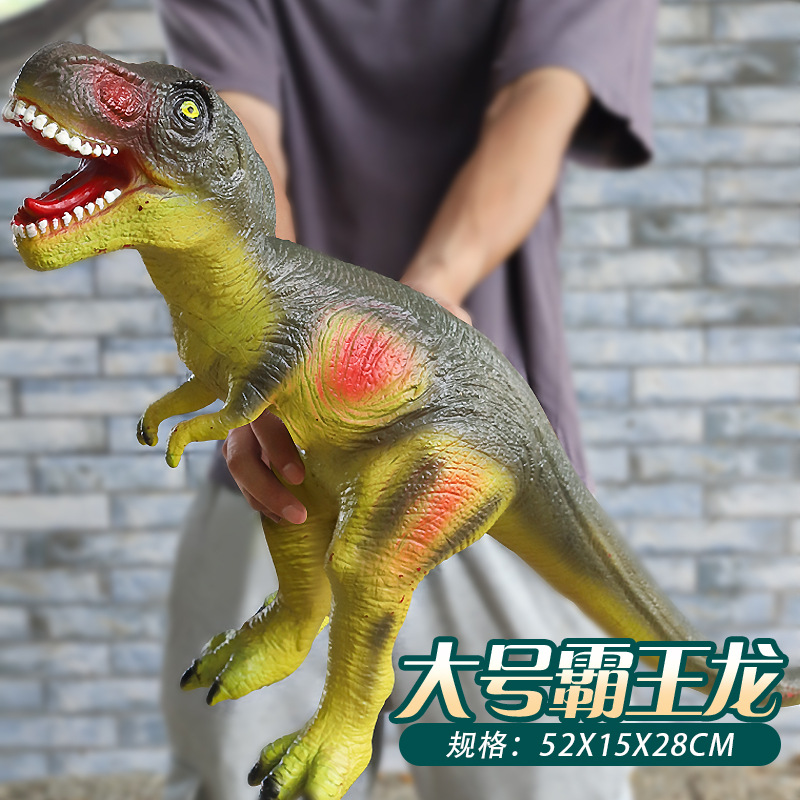 Modelo de dinosaurio de goma suave de gran tamaño para niños y niños, falciformes, brachiosaurios, triceratosaurios, juguetes de montaje