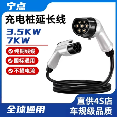 Dual-Head Gun Charging Extension Cable for New Energy Vehicle Charging Pile, Type2 European Standard, National Standard Gbt Gun Head, 7Kw 32A
