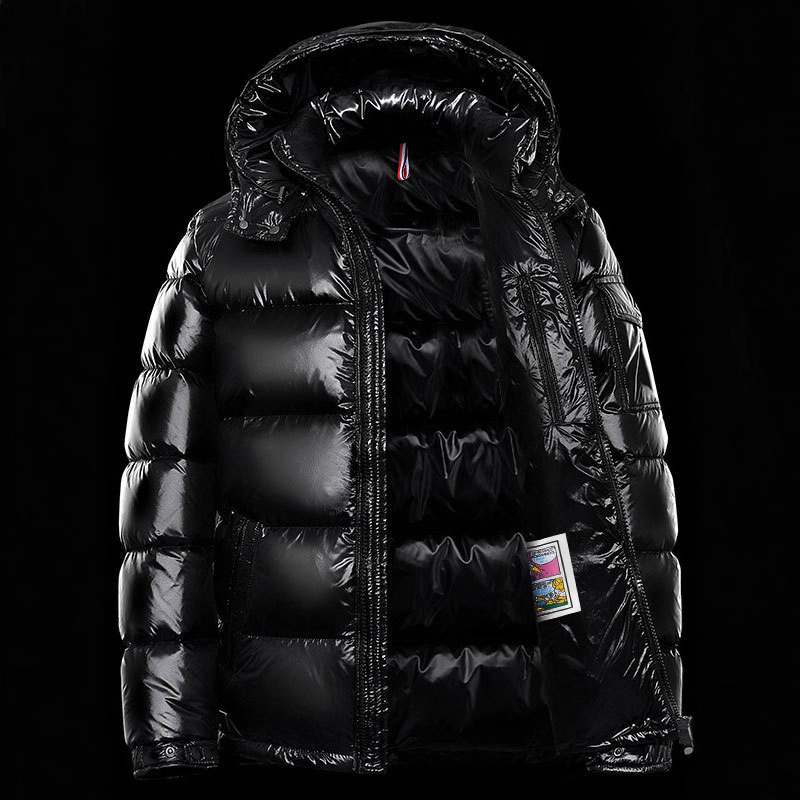 高品质玛雅鹅绒情侣羽绒服男女陈奕迅明星同款亮面短款加厚外套潮