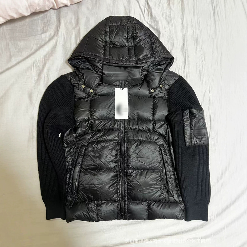 High Version Cp Home 25 Winter New Knitted Splicing Lightweight Stand-Up Collar down Jacket Jacket Men's and Women's Cardigan Jacket High Version Cp Home 25 Winter New Knitted Splicing Lightweight Stand-Up Collar down Jacket Jacket Men's and Women's Cardigan Jacket