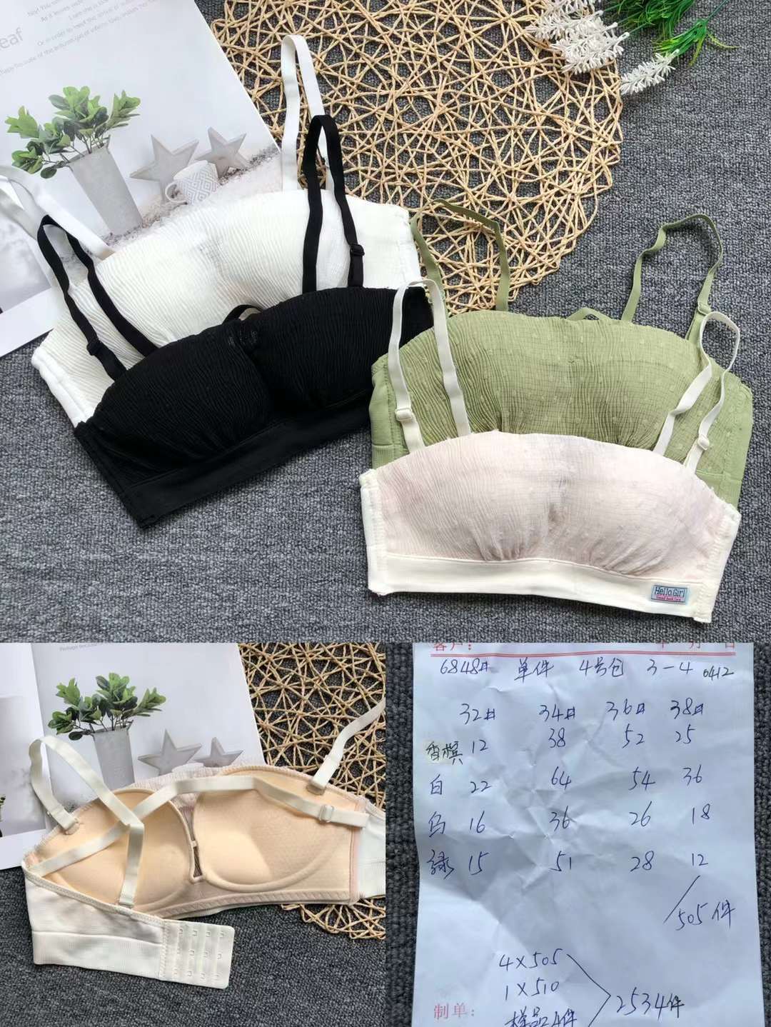 Colección de pecho push-up ajustable de tres pechos de alta calidad cómodo sin costuras inalámbrico superior delgada inferior ropa interior gruesa sujetador de mujer