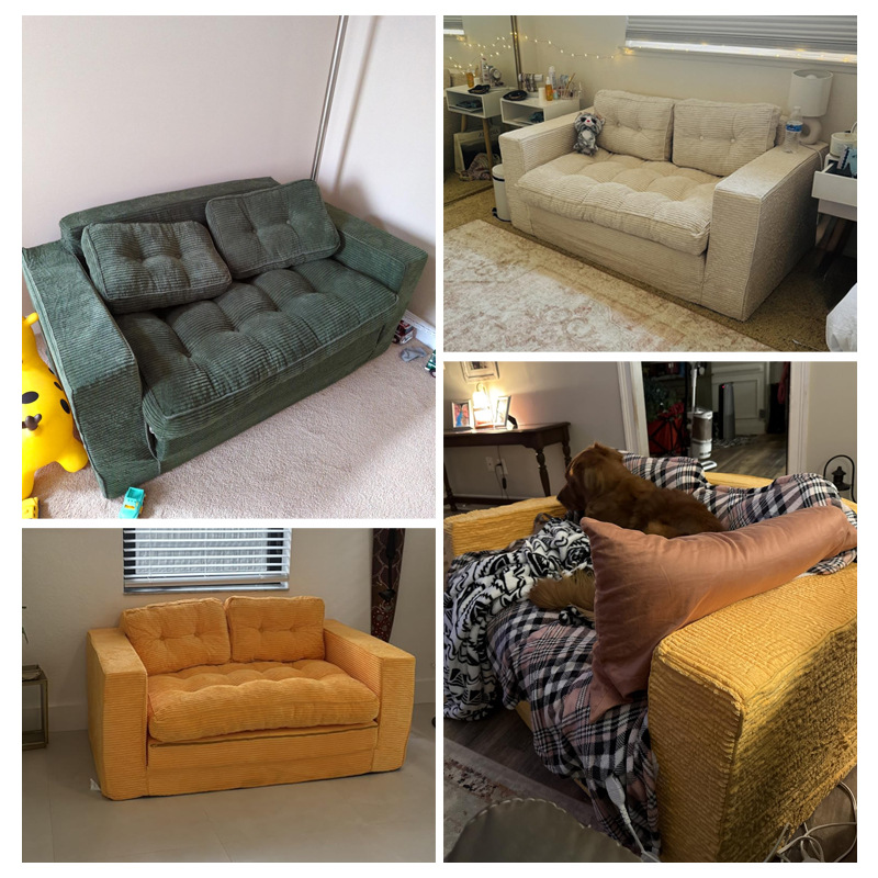 Amazon sofá sofá de seda sofá pequeño tipo de casa sala de estar suelo sofá cama vacío sofá tela de compresión personalizada