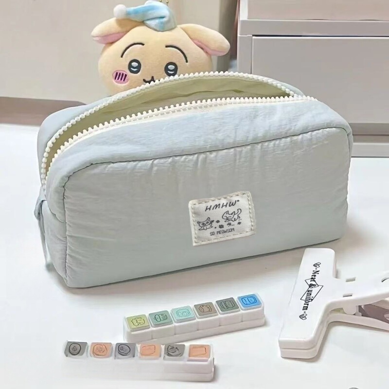 新款纯色猫咪笔袋ins高颜值大容量小学生铅笔袋可爱简约文具盒|undefined