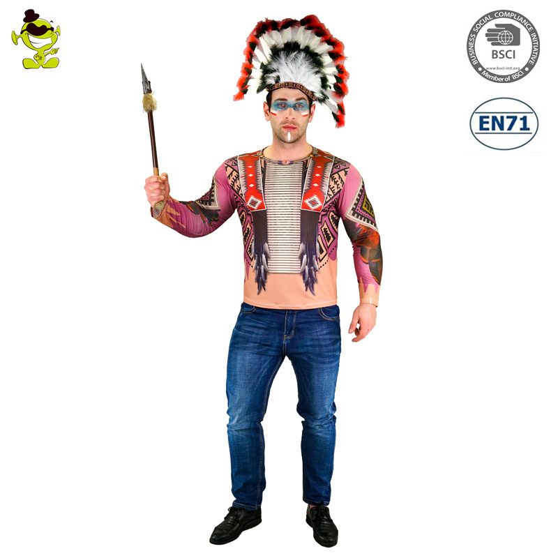 Halloween Impresión digital camiseta Western Denim bombero pirata primitivo espectáculo etapa fiesta traje image 10