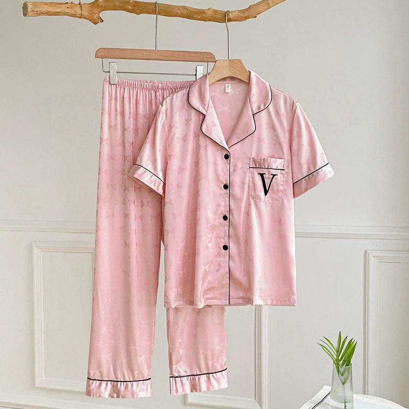 Пижама женская весна и осень ледяной шелк