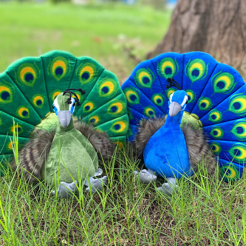 Simulación creativa de pavo real juguetes de peluche muñecas recuerdos zoológicos muñecas de tela muñecas regalos para niños al por mayor