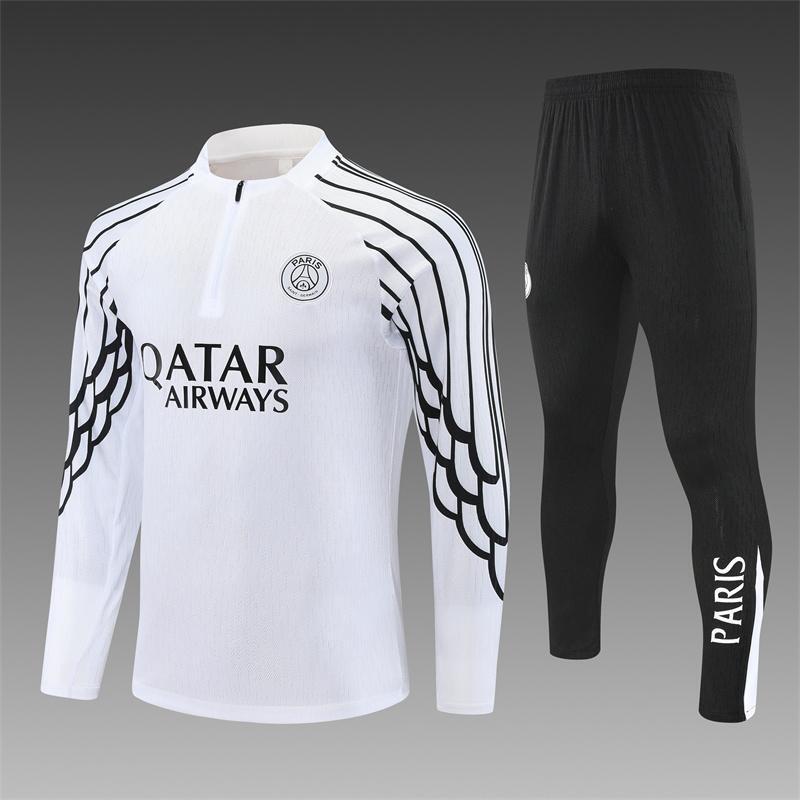 24-25-26 Paris Football Jersey Half-Zip Set, Match Uniform, Training Wear, Breathable Thai Version, Player Version, Complete with Three Tags