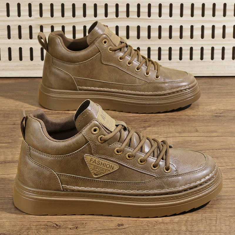 2024 осень новые высокие ботинки Martin сапоги мужской тренд дикие толстые подошвы повседневные кожаные туфли