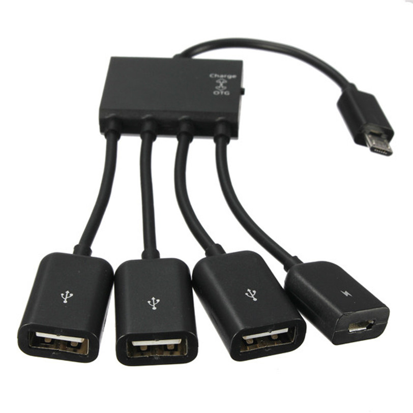 фланель сумки hub adapter cable 4 in 1 micro usb power charging host otg