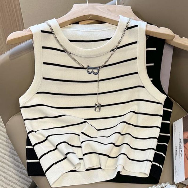 Women's Vest Tank Tops Sexy Stripe display picture 6