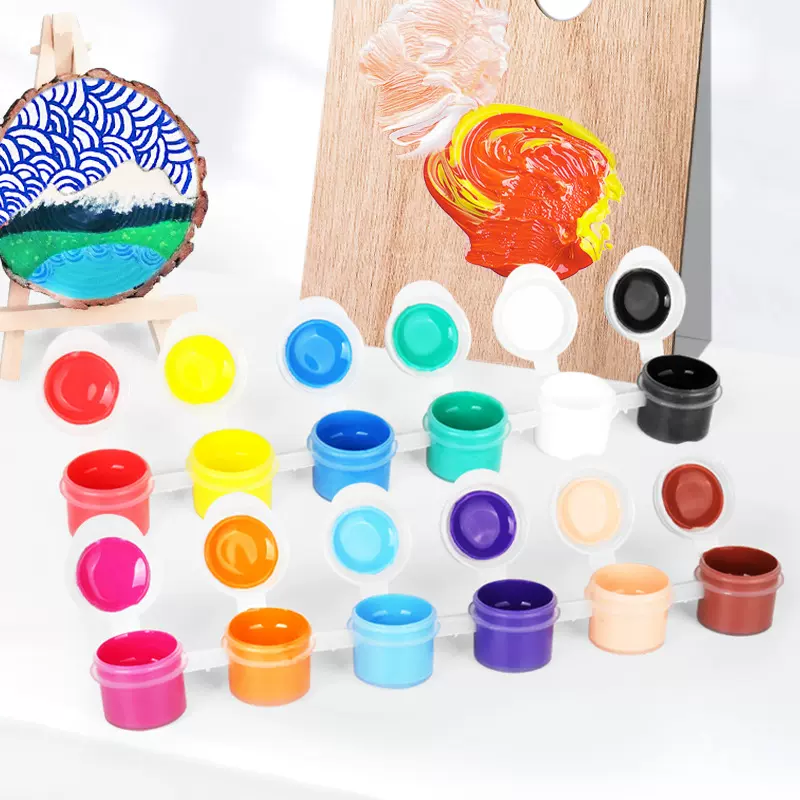 儿童丙烯颜料2ml6连体 DIY绘画美术颜料墙体彩绘石膏涂鸦画画颜料