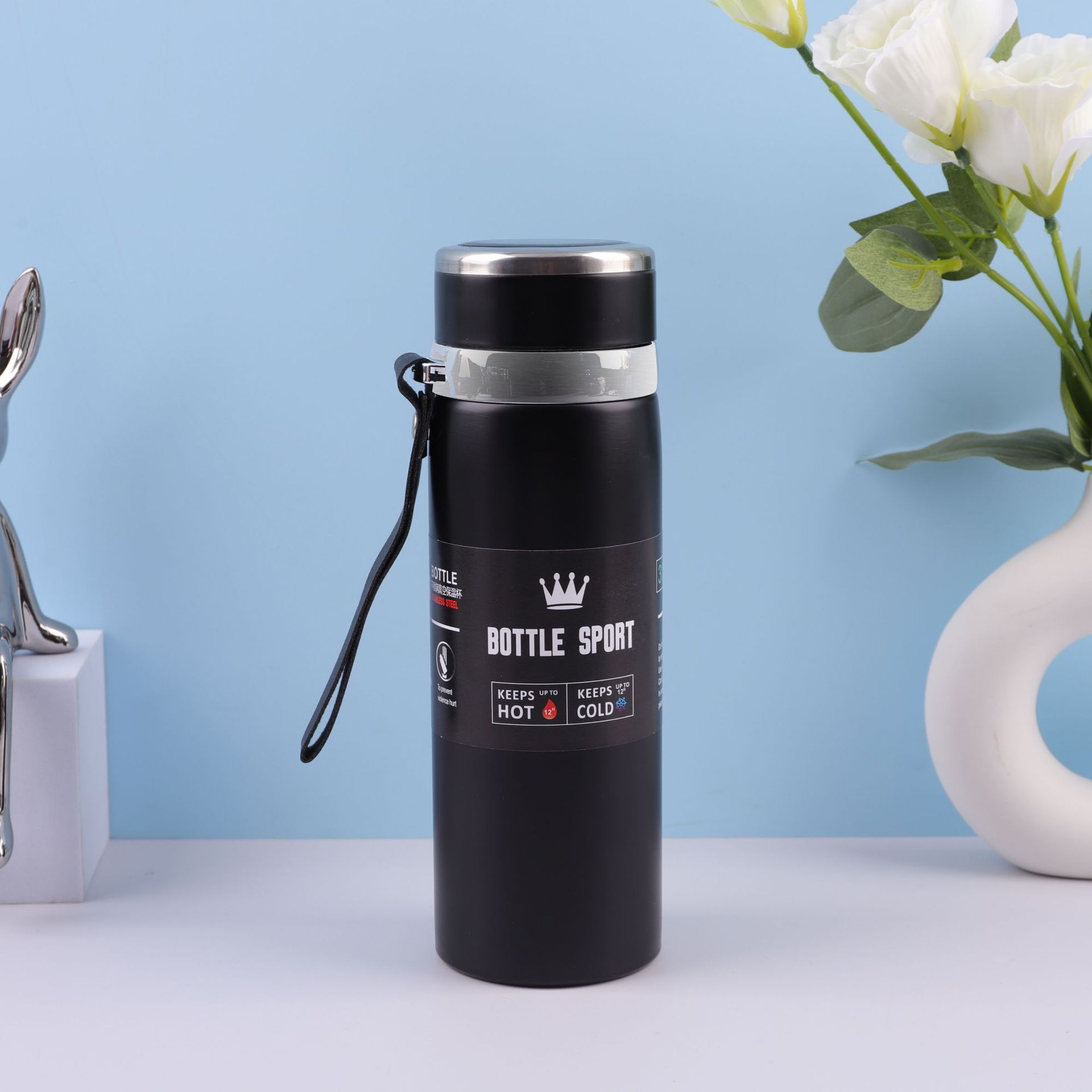 Transfronterizo 316 taza de vacío de acero inoxidable de gran capacidad al aire libre portátil deportes hervidor de agua taza de regalo de negocios con cuerda