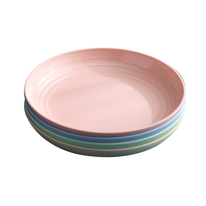Yimai YuXin Nordic Wheat Straw Plate – Large Fruit & Vegetable Dish, Plastic, 4 Colors
