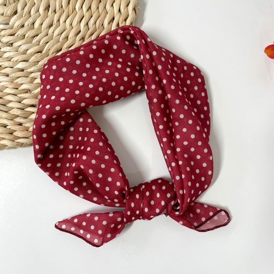 58 Cotton and Linen Small Square Scarf Red Cashew Flower Small Silk Scarf Women's High-end Summer Thin Scarf Versatile Scarf Decoration