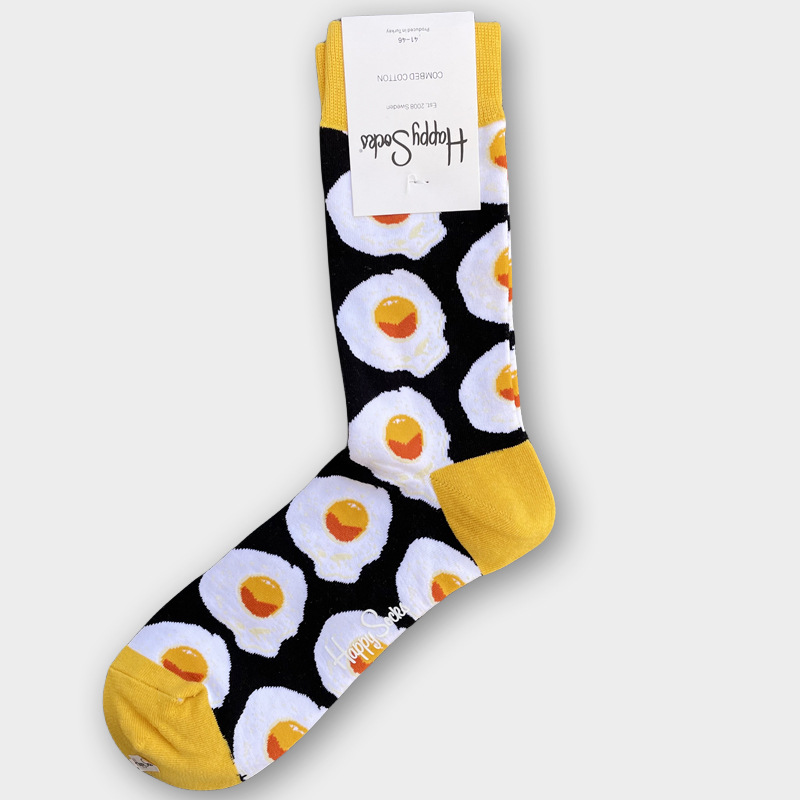 ハッピーソックス メンズソックス ミドル丈 コーマ綿 吸汗消臭 通気性 スウェーデン製 おしゃれ カラフル 薄手