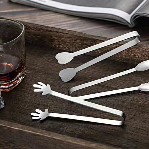 Stainless steel ice clip food clip mini palm shape tea cup clip bread cube sugar ice cube clip