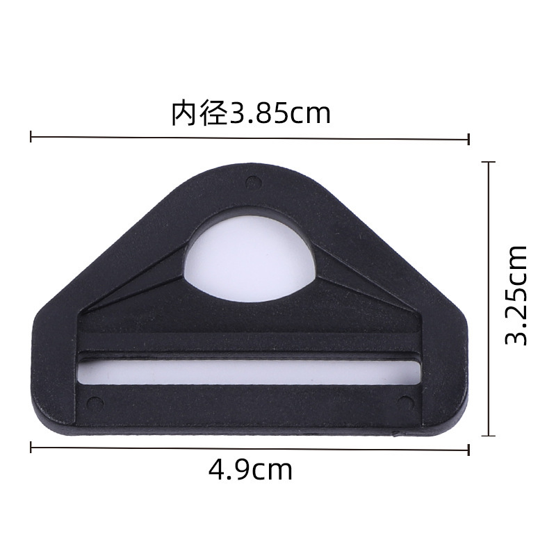 Multi-tamaño de plástico negro en forma de D triángulo hebilla mochila correa bolsa de mano correa ajuste fijo accesorios hebilla