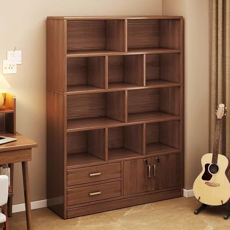 Gabinete de exhibición combinado multifuncional para el hogar, estante de libros contra la pared, armario de almacenamiento multicapa con bloqueo para el dormitorio
