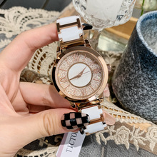 新款热销女士陶瓷手表个性简约表面碎钻流砂女士休闲时尚潮流女表