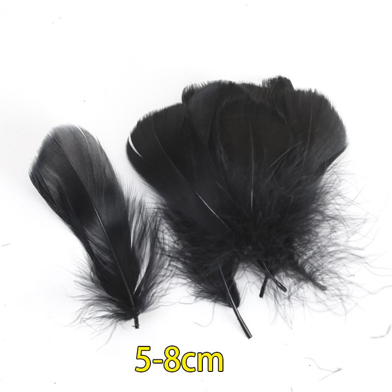 Plumas negras al por mayor diy materiales hechos a mano bolsas accesorios accesorios para niños jardín de infantes creativo curso de arte