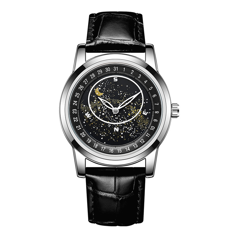 SANDA 7001 Correa estrellada reloj mecánico automático reloj de negocios reloj creativo para hombres