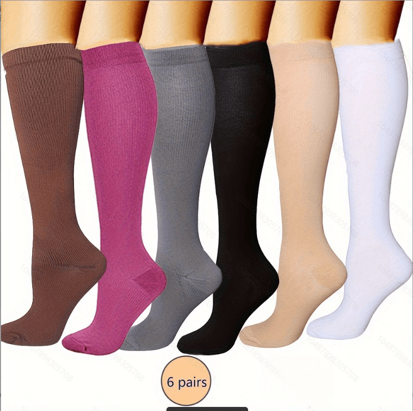 Calcetines de compresión transfronterizos Calcetines de pantorrilla Calcetines elásticos Deportes Ciclismo Correr Calcetines de yoga Calcetines de compresión de tubo largo para hombre Spot para mujer