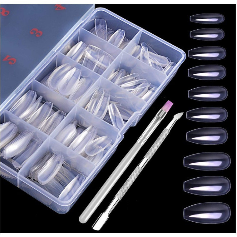 Nail art ballet nail set nail art small steel push nail pen coffin fake nail nail nail nail patch