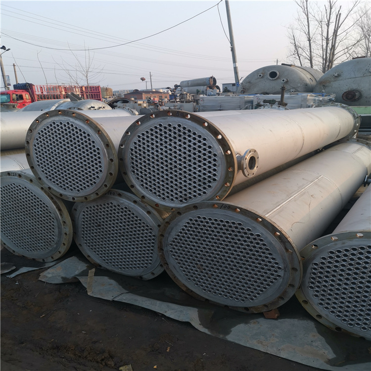 出售二手不锈钢冷凝器 钛材列管冷凝器蒸发式冷凝器喷淋冷凝器