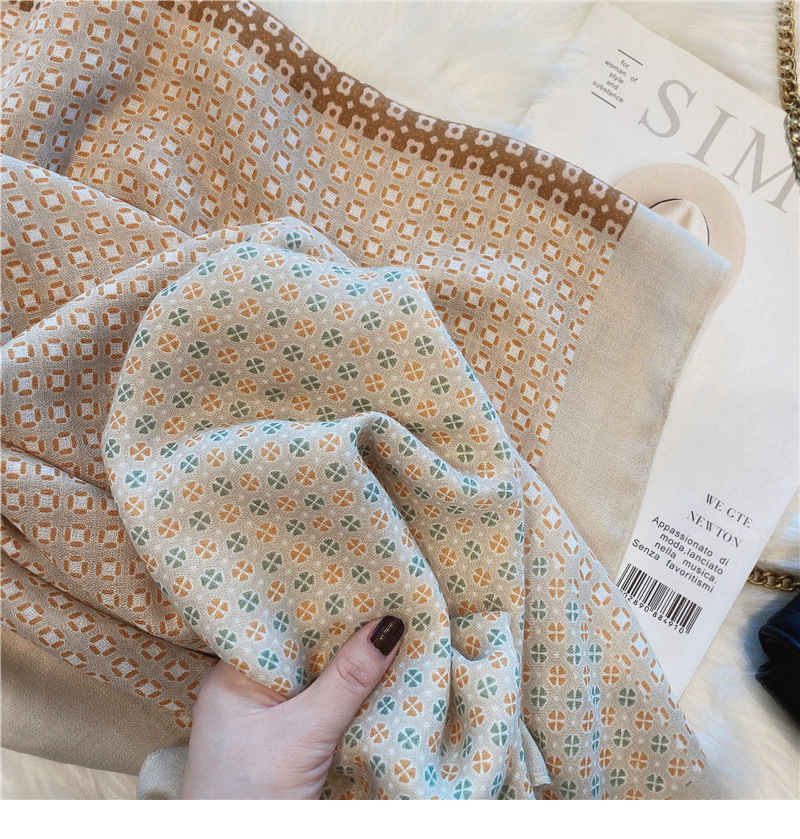 Herbstfarbe, elegant, kleine Blume, Baumwoll- und Leinengefühl, Schal für Damen, Frühling und Herbst, langer, klimatisierter Schal, Winter, warmer Seidenschal_voghion.com