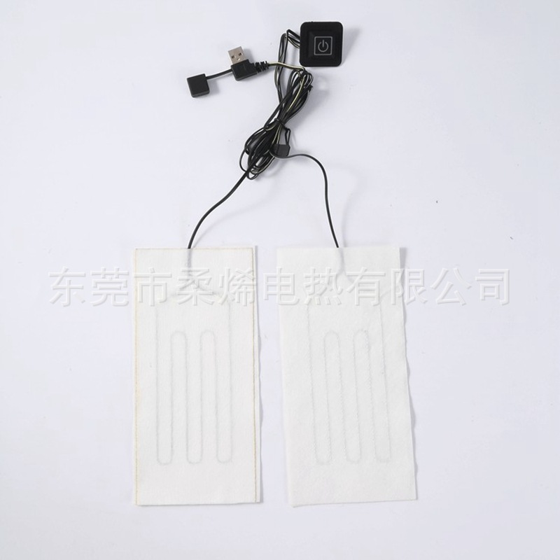 厂家直供USB发热片一拖二衣服加热片