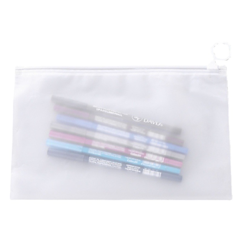 Spot joyería de belleza bolsa de anillo de tracción de PE esmerilado anillo transparente con cremallera bolsa de almacenamiento de embalaje de viaje bolsa con cierre