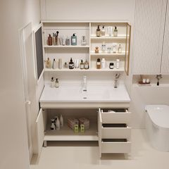 Simple and Smart Bathroom Cabinet Set with Sink and Wash Basin, Ceramic Integrated Basin, Wall-Mounted Bathroom Sink