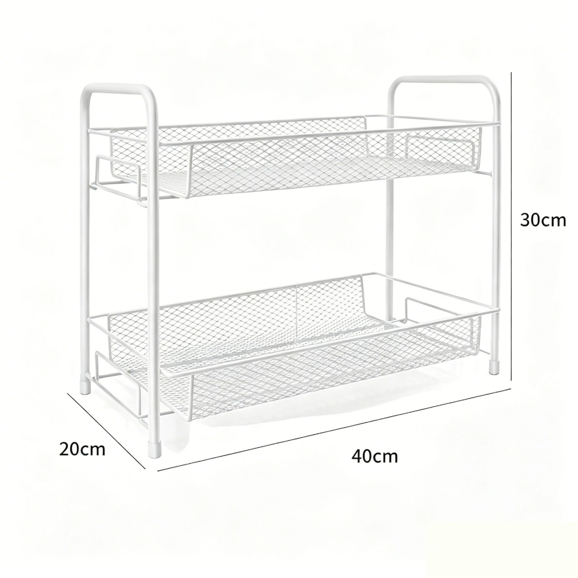 Iron hollow double layer spice rack