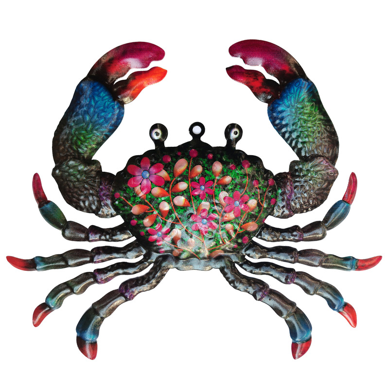 Cross-Border Wrought Iron Wall Hanging Crab Ocean Wall Decoration Mediterranean Outdoor Wall Metal Ornament Home Decor