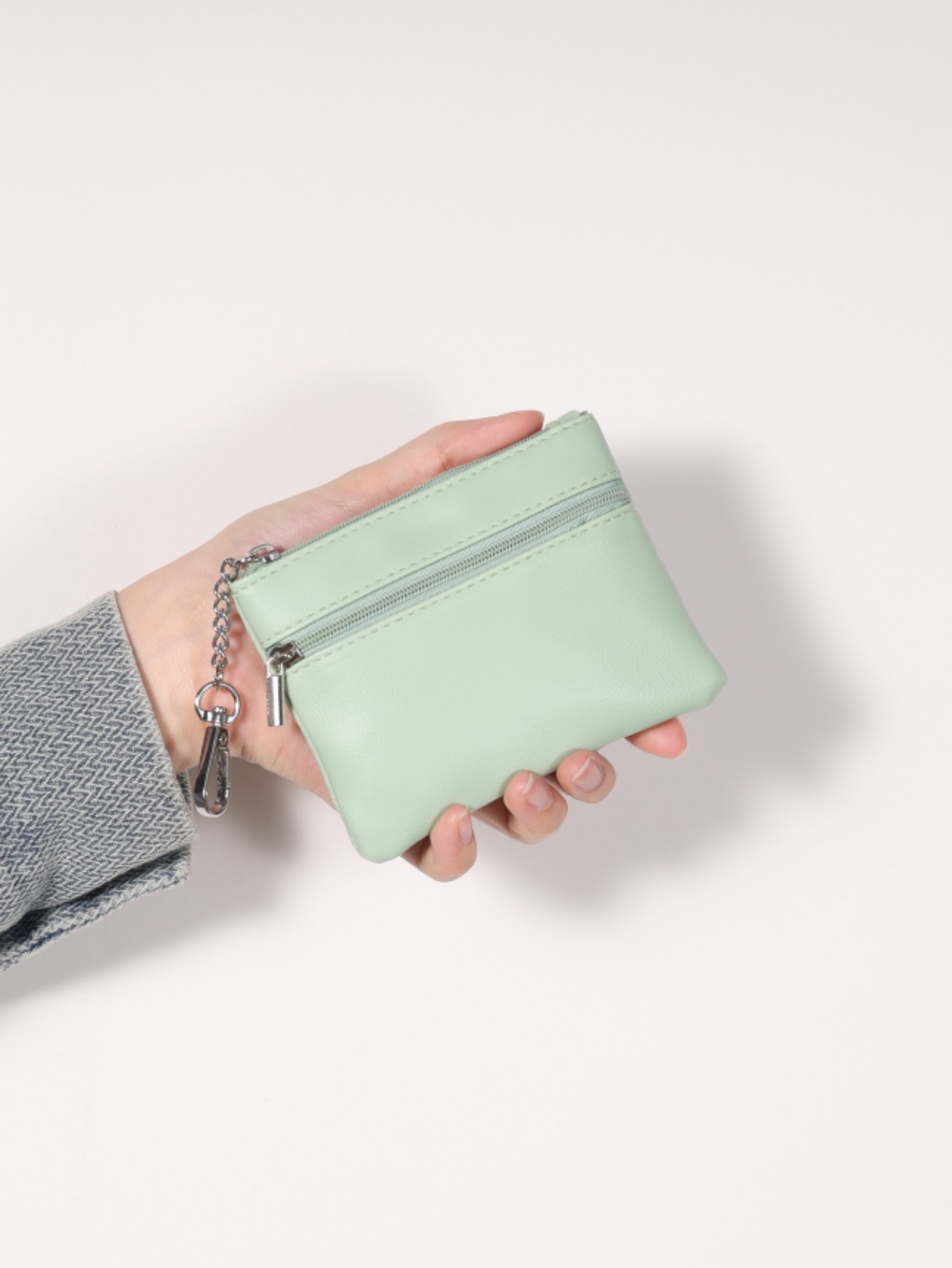 Bolso bolso de cambio bolso de llaves colgante bolso de monedas bolso de llaves bolso de tarjetas bolso de cremallera suave color macaron