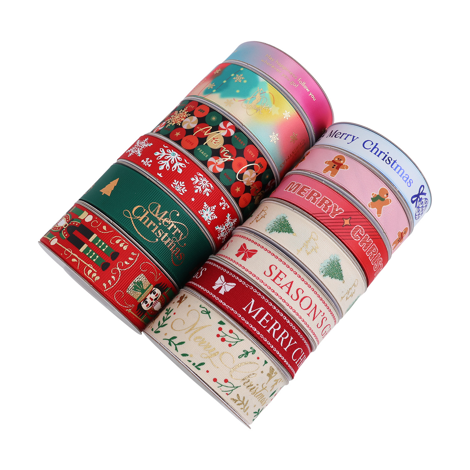 Nuevo spot al por mayor pastel de Navidad decoración ramo de cinta cinta cinta de color corbata arco caja de regalo embalaje