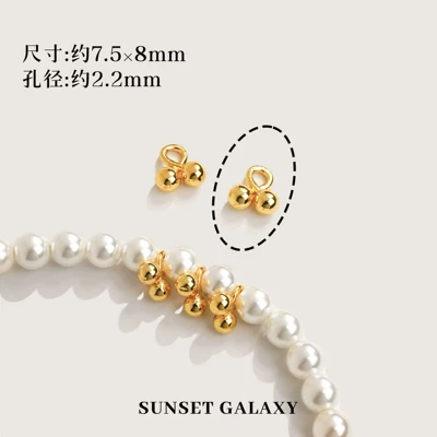 DIY jewelry and beading accessories — Zərgərlik ara hissələri - 18k-goldsmooth-cherry-pendant-5-pieces