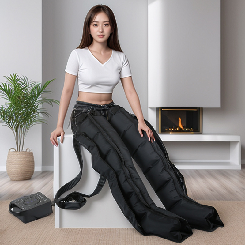 Rechargeable Six-Chamber Air Wave Pressure Massager Leg Muscle Air Pressure Massager Compression Air Bag Massage Boots