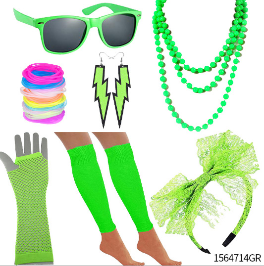 1980 danza 80s accesorios diadema guantes rótula pulsera gafas traje 80s danza vestir