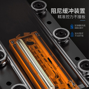 Bottom-Mounted Slide Rail Jewelry Cabinet Tobacco and Wine Display Cabinet Glass Display Cabinet Shelf Damping Three-Section Bottom Drawer Guide Rail