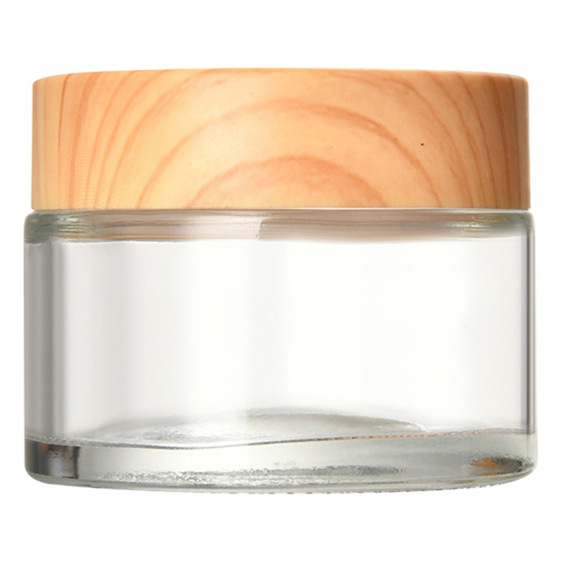 Botella de crema de cubierta de grano de madera botella de Crema de Cara esmerilada 20g botella de vidrio de crema de ojos máscara de loción cosmética portátil sub-botella