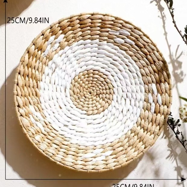 Amazon nuevo tejido de paja artesanal pared bohemia combinación de pared casa vivienda decoración de pared en stock