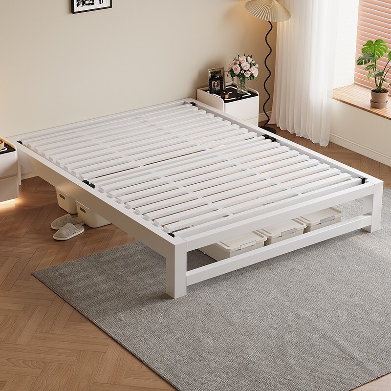 Wrought iron bed, double bed for home use, simple 1.8-meter iron frame single bed 1.5m for rental housing, children's slatted iron bed