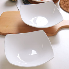 2021 New Personalized Creative Pure White Commercial Plate Dish Plate Household Irregular Ceramic Deep Plate Bone China Dish Plate