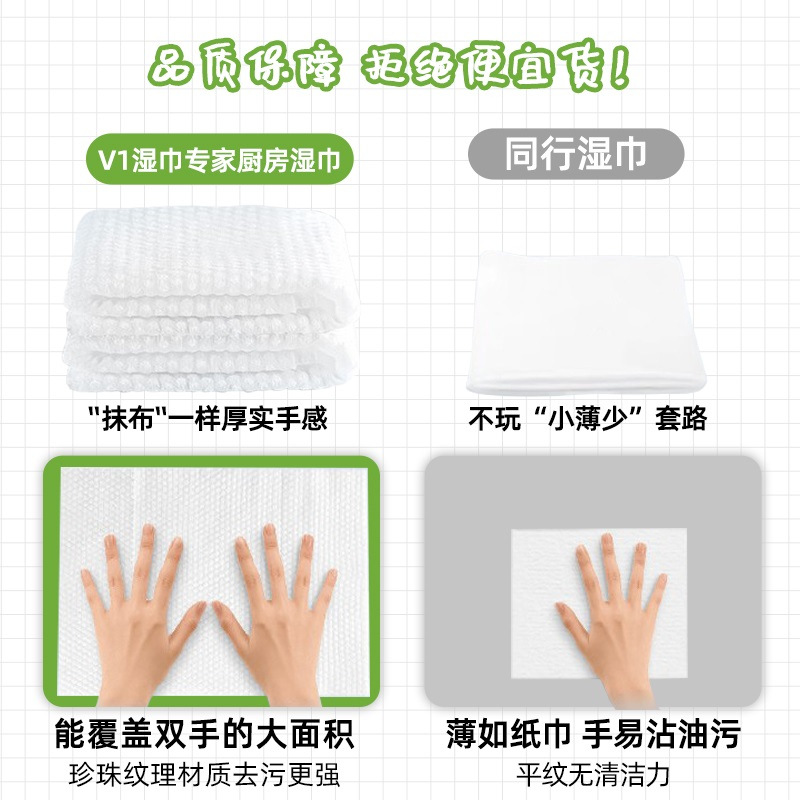 Enlarged and thickened kitchen wipes 80 large pack kitchen degreasing wet wipes range hood decontamination kitchen cleaning wipes